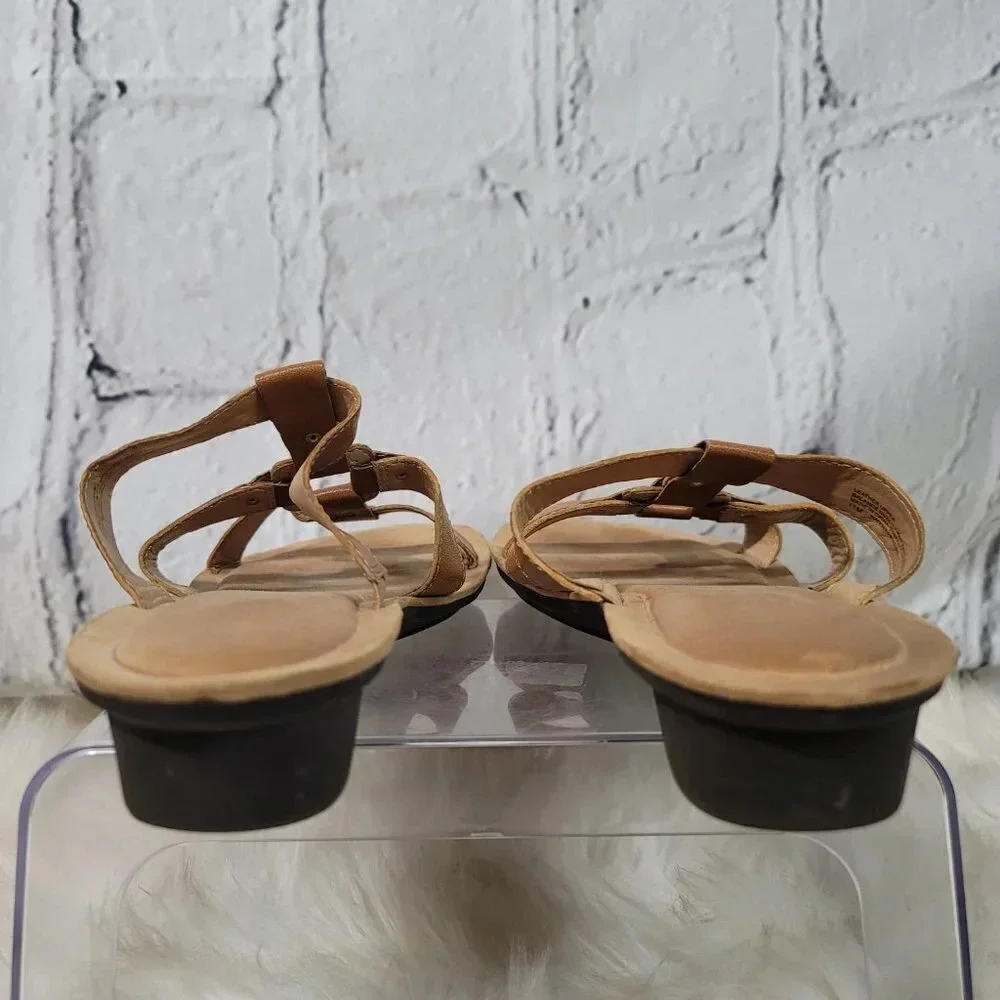 NATURALIZER N5 Comfort Sandals Womens Sz 11‎ Tan Slip On Summer Shoe Backless